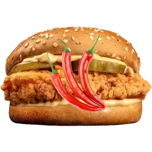 منيو البيك کرسبي بیك فیلیه حراق السعوديةفيليه الدجاج الحراق المقرمش، في خبز البيك، بين طبقات من الصوص الحزاق المميز وقطع الهالابينو